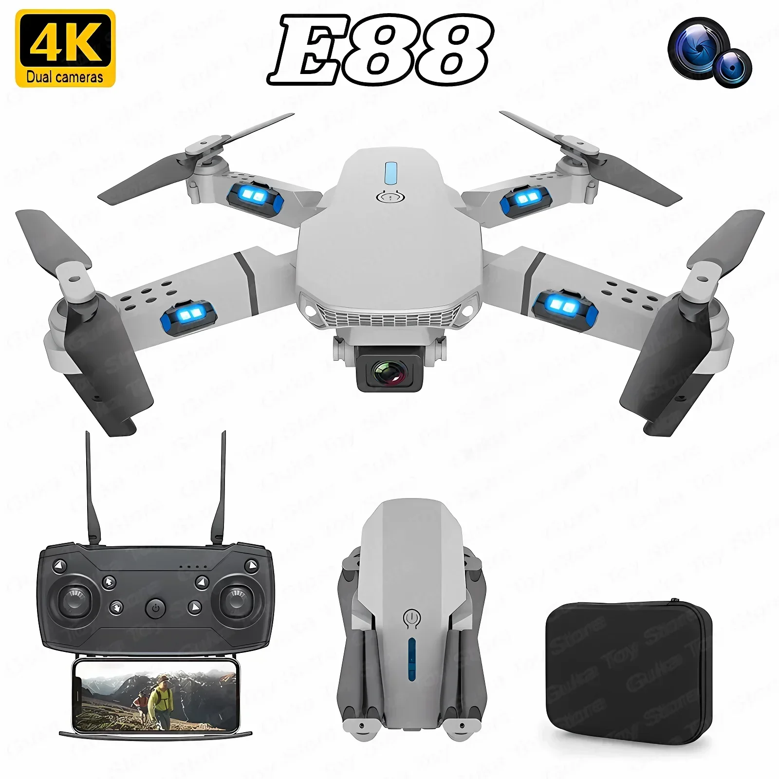 Rc Helicopter Case - E88 Pro WIFI FPV الطائرة بدون