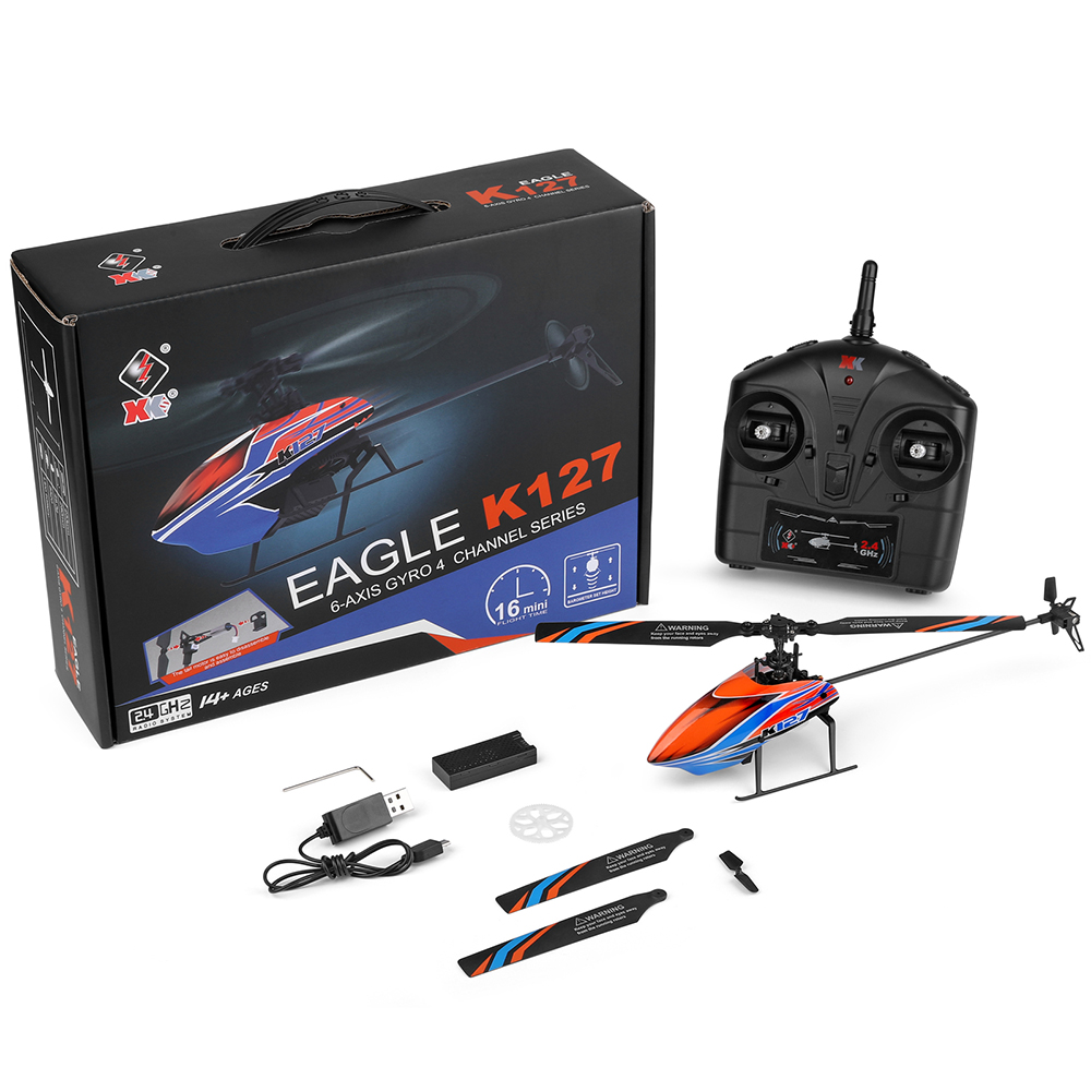WLtoys XK K127 2.4G 4CH 6-aixs - مراجعة Rc Helicopter Nitro وسعره